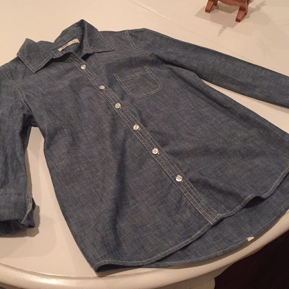 Chambray button-up shirt